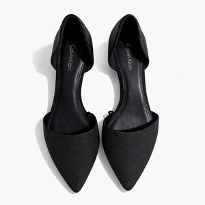 Calvin Klein Black Textured Flats